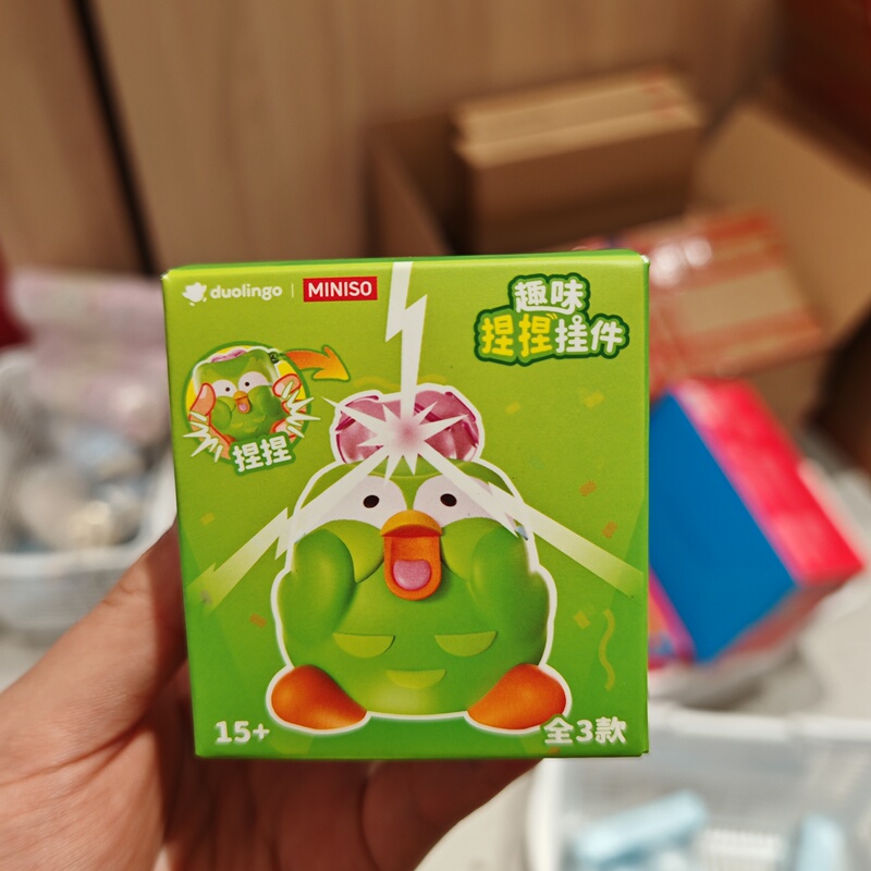 Minisi Famous Brand Duolingo Series Stress-Relief Squishy Pendant with Little Bird Design Keychain