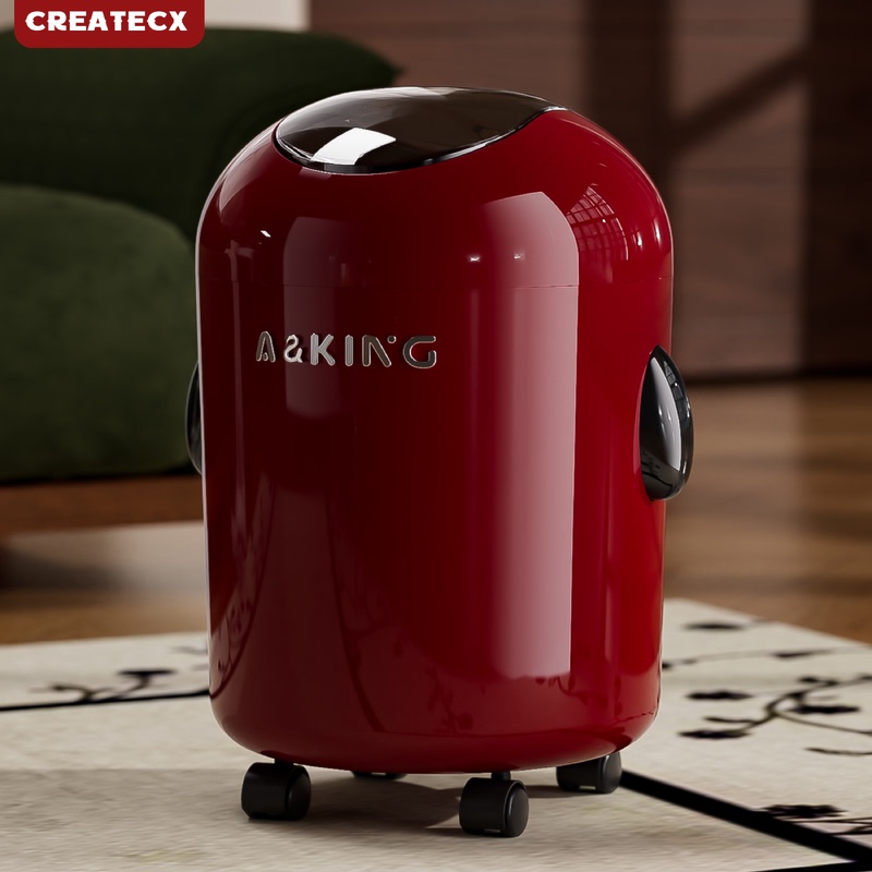 Createcx Swing-Top Trash Can with Wheels, Double Bin, Movable Sanitary Bin, 2026 New Model, High Aesthetic Waste Basket Createcx Swing-Top Trash Can with Wheels, Double Bin, Movable Sanitary Bin, 2026 New Model, High Aesthetic Waste Basket