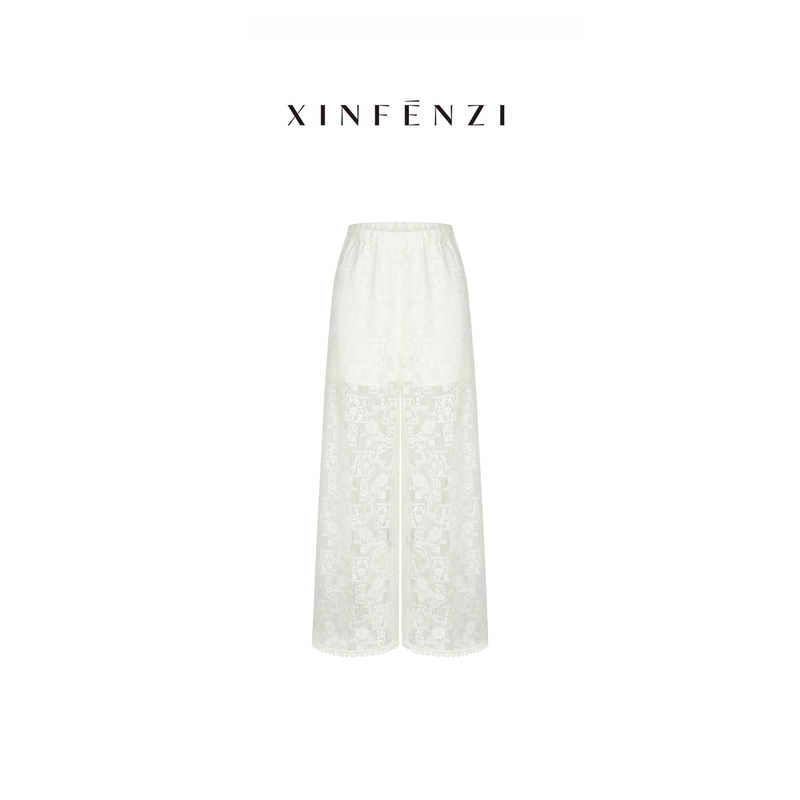 【Lace Whispers】Xinfenzi Dundun Clothing: Exquisite Hollow-Out Lace Straight-Leg Casual Pants with a Stylish Vibe, Slimming Effect 【Lace Whispers】Xinfenzi Dundun Clothing: Exquisite Hollow-Out Lace Straight-Leg Casual Pants with a Stylish Vibe, Slimming Effect