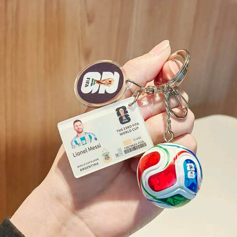 2026 World Cup Football Keychain Pendant Messi Neymar Merchandise Backpack Charm Fan Souvenir Gift