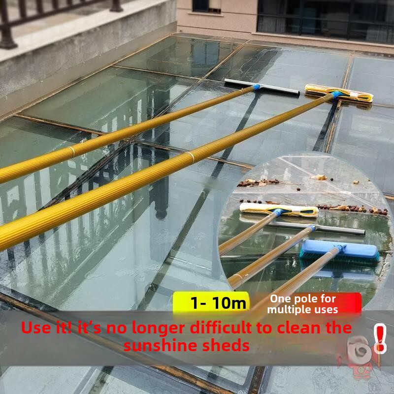 Sunshine Roof Cleaning Magic Tool: Specialized Photovoltaic Panel Cleaning Tool, Huangzhang Mop with Insertable Glass Brush Rod