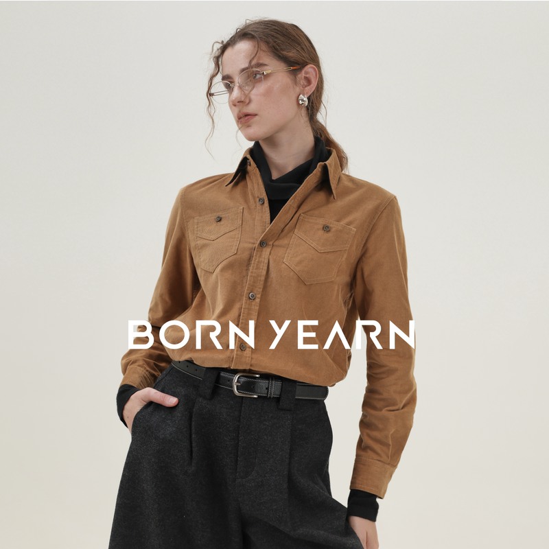 Born Yearn “Hong Kong Style Ruffle” Corduroy Shirt for Women, Autumn Layered Lapel Fine Corduroy Top Jacket Born Yearn “Hong Kong Style Ruffle” Corduroy Shirt for Women, Autumn Layered Lapel Fine Corduroy Top Jacket