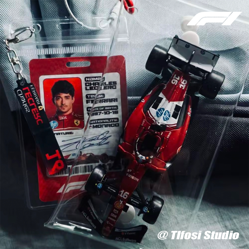 F1 Driver Leclerc's Ferrari Team Entry Pass LAOSHU F1 Racing Pvc Keychain