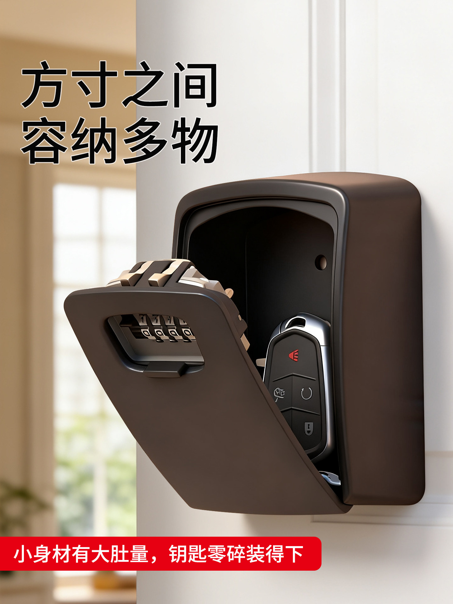 Extra-Large Password Key Box for Home, Decoration Company, Construction Site, Homestay, School, Metal, Durable, Large Capacity Lock Box