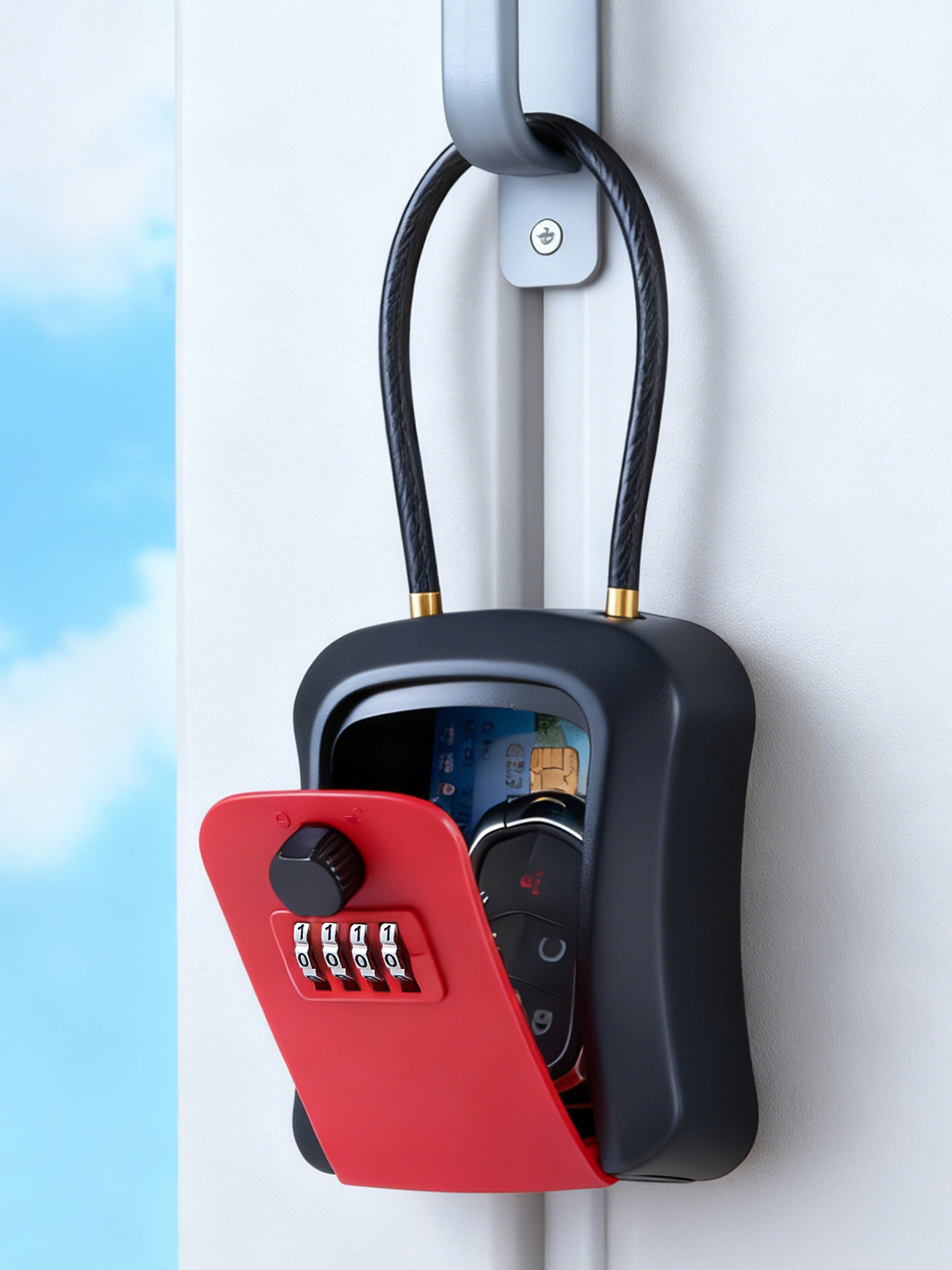 Installation-Free Mobile Key Box, Decoration Key, Homestay, Daily Rental Key, Soft Lanyard, Storage Password Key Lock Box