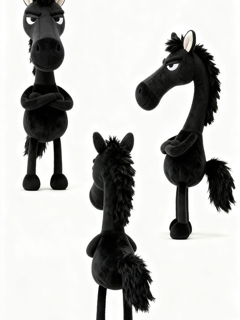 2026 Tianxuan Dark Horse Xiaohongshu Hot-Selling Plush Toy Doll Pendant Year of the Horse Lucky Gift for Family and Friends