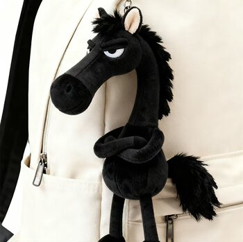 2026 Tianxuan Dark Horse Xiaohongshu Hot-Selling Plush Toy Doll Pendant Year of the Horse Lucky Gift for Family and Friends