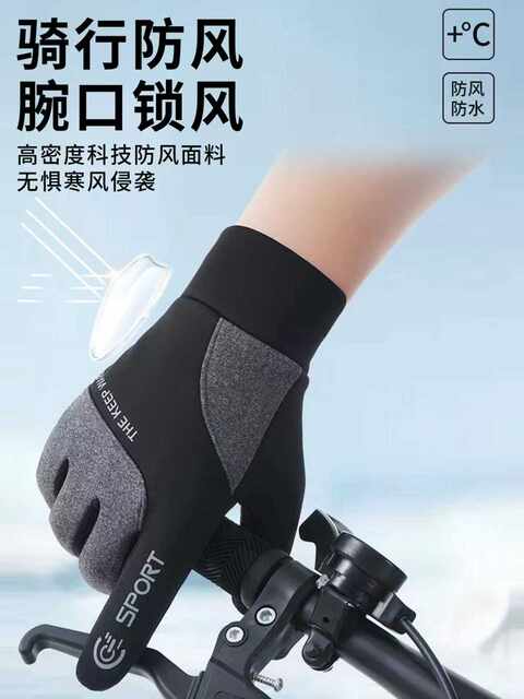 Delivery Rider's Cold-Proof Gloves for Riding Electric Scooters, Anti-Freeze, Windproof, Waterproof, Touch Screen Compatible, Thickened for Autumn and Winter, Warm