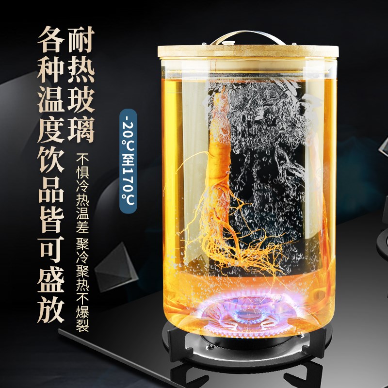 High temperature-resistant glass wine bottle with faucet, self-service commercial beverage barrel, cold fruit juice can, Coke beer barrel container