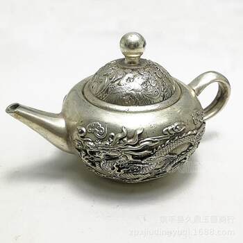 Antiques and miscellaneous antique silverware dragon and phoenix teapot antique silver jewelry home office decorations
