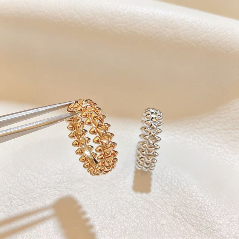 Narrow 18K Gold Studded Ring Rose Gold White Gold Bullet Head Ring Light Luxury Personalized High-End Couple Rings Narrow 18K Gold Studded Ring Rose Gold White Gold Bullet Head Ring Light Luxury Personalized High-End Couple Rings