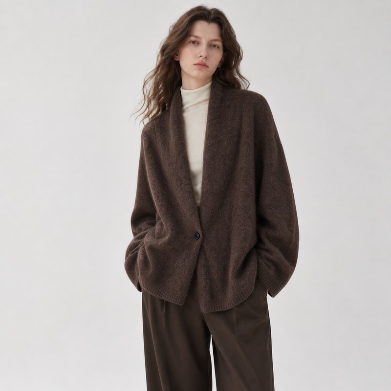 Heying Official~ Yak Wool Knitted Cardigan Autumn and Winter Loose Casual Single-Breasted Cashmere Sweater Coat with a High-End Feel Heying Official~ Yak Wool Knitted Cardigan Autumn and Winter Loose Casual Single-Breasted Cashmere Sweater Coat with a High-End Feel