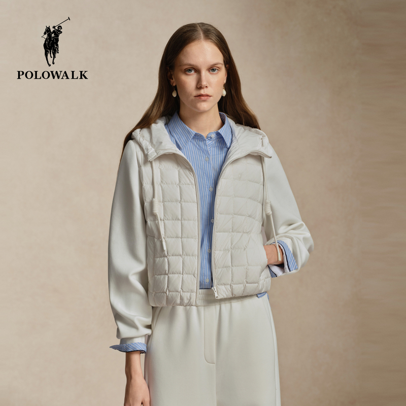 Polowalk Hooded down Jacket Suit for Women 2026 Winter New Style Polo Women's 90 Duck down Casual Short Jacket
