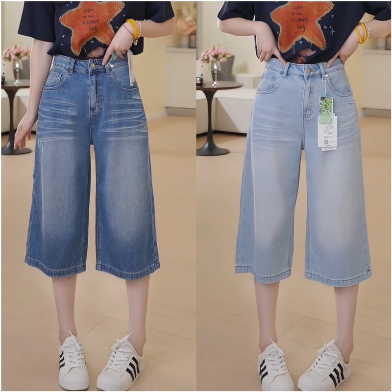 Little Pony Embroidered Logo Cropped Wide-Leg Pants