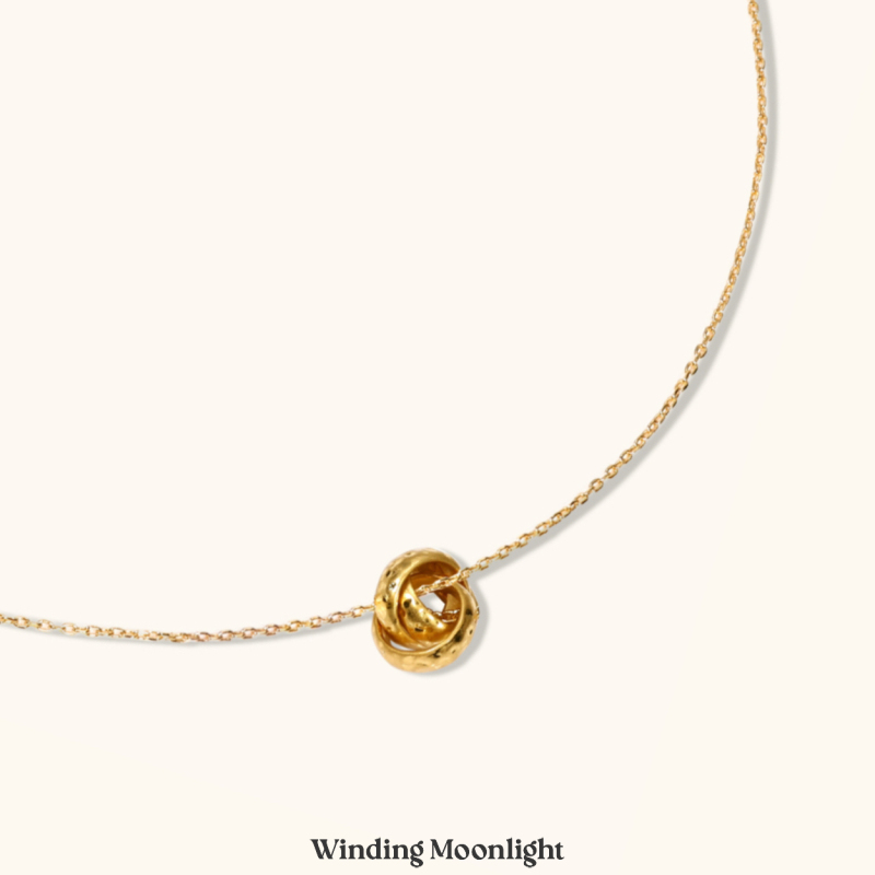 Winding Moonlight·Three Lives Ring Series Three Lives Ring Necklace Frosted Brushed High-End French Style Winding Moonlight·Three Lives Ring Series Three Lives Ring Necklace Frosted Brushed High-End French Style