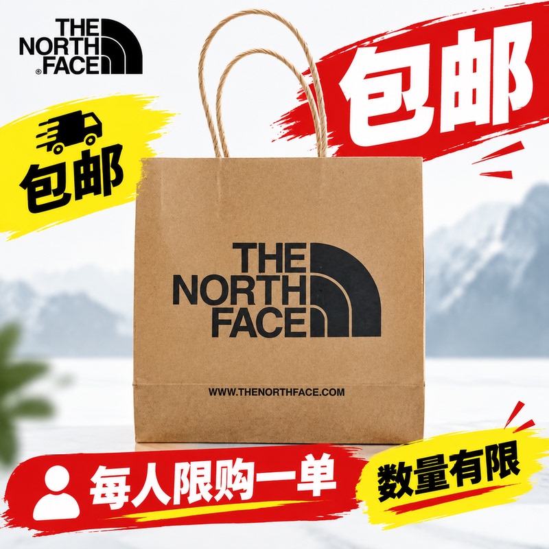 The North Face Genuine Counter Merchandise Paper Bag Eco-Friendly Tote Bag Shopping Bag Gift Bag