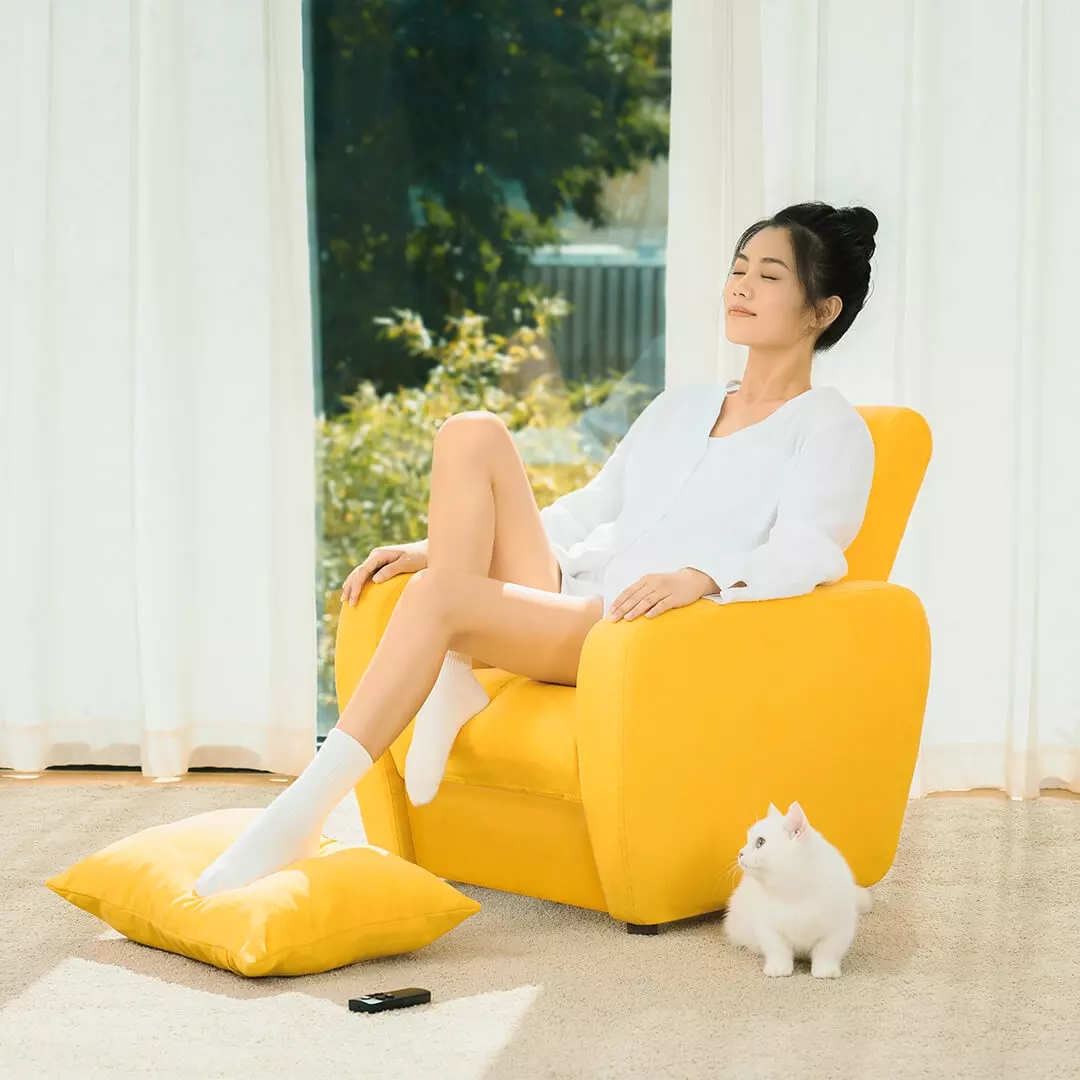 Xiaomi Lega massage chair sofa Single massage small sofa Mini cloth Art multifunction elderly casual sofa chair