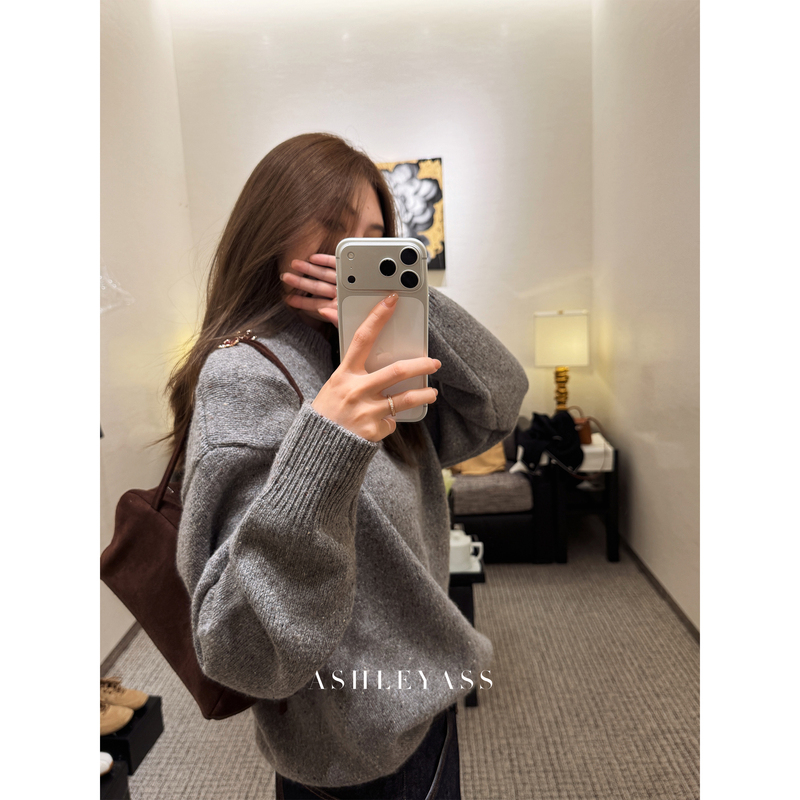 Ashleyass Handmade Workshop Private Collection High Weight Consinee Cashmere Wool Colorful Dot Flower Button Sweater for Women