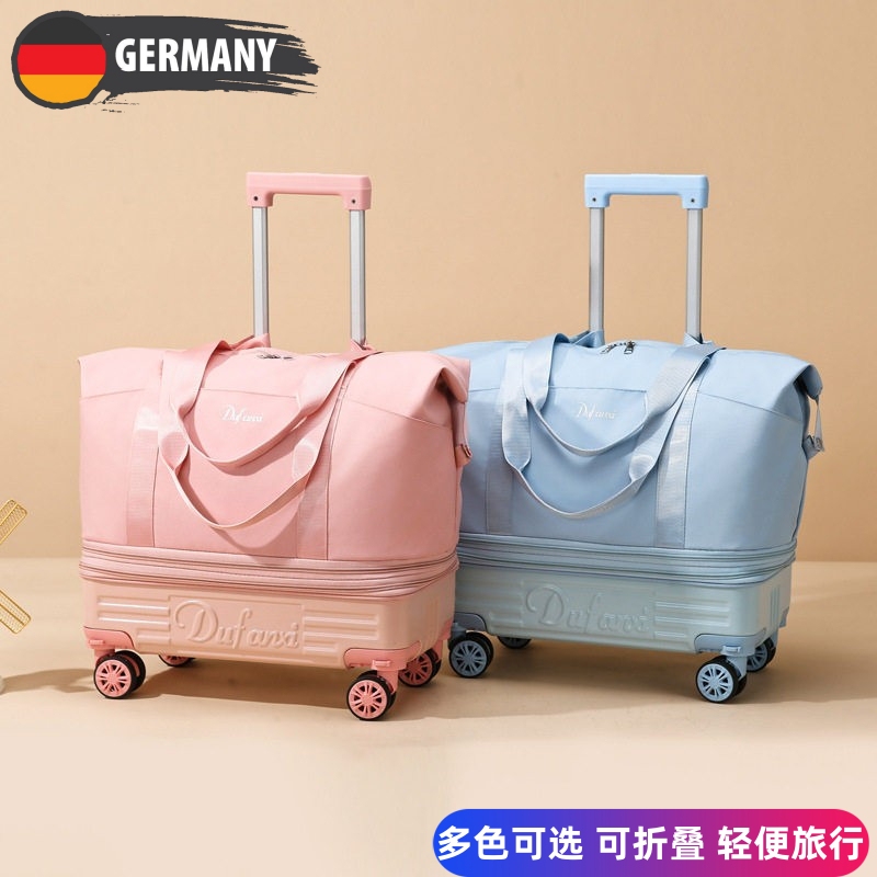 German Large-Capacity Travel Bag with Wheels, Foldable Travel Luggage Bag, Portable Universal Wheel Business Trip Storage Luggage Bag