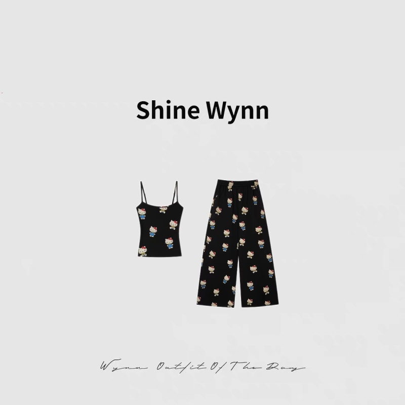 [Exclusive to Xiao Wen] Modal Cute Hello Kitty Summer New Style Home Wear Set That Can Be Worn Outside
