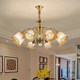 American-Style All-Copper Living Room Chandelier, French Retro Pastoral Dining Room, Study, Master Bedroom, New Glass Lighting Fixtures, Zhongshan Lamp