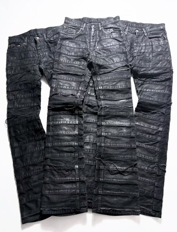 【Archive Cow King】Hysteric Glamour “Og” Waxed Layered Fringed Jeans 【Archive Cow King】Hysteric Glamour “Og” Waxed Layered Fringed Jeans