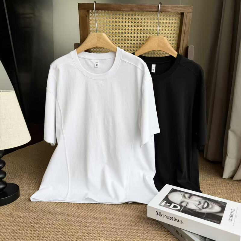 Queen Dalian [Tencel Sunscreen Upf50] Men's Round Neck Short Sleeve T-Shirt American Style Trendy Versatile Cool 923