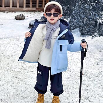 German Razt Brand Store Boys' Fleece-Lined Jacket Autumn and Winter 2025 New Model Boys' Winter Thickened Cotton Coat