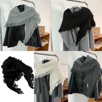 New Autumn and Winter Style Korean Versatile Tassel Warm Scarf, Triangular Scarf, Knitted Wool Scarf, Shawl