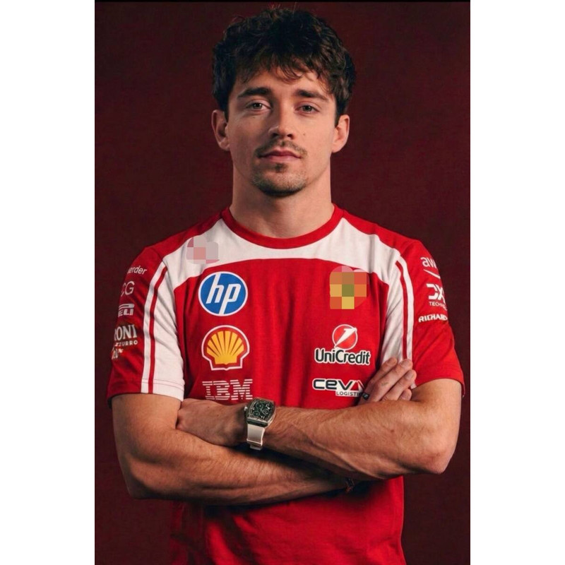 2026 New Ferrari Team Red and White Short-Sleeved Summer Quick-Drying Zip-Up Top Casual Racing Clothing