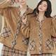 Couple's Pajamas for Women, Coral Fleece, Thickened and Fleece-Lined for Autumn and Winter, Can Be Worn Outside, Flannel Men's Loungewear Set for Winter