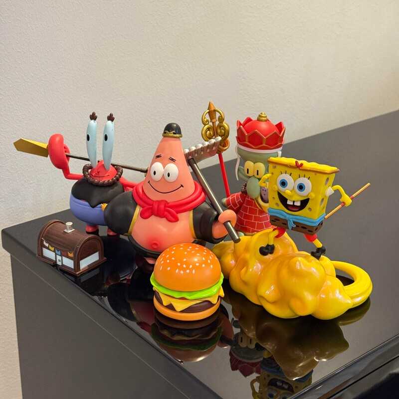 Spongebob Squarepants Patrick Star Squidward Bikini Bottom Journey to the West Figurine Creative Ornament Desktop Trendy Toy Decoration Gift