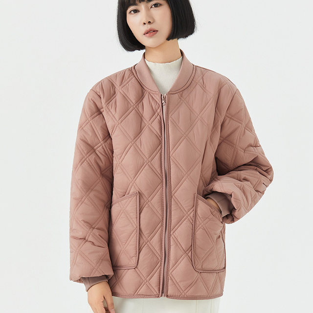 Autumn and Winter Student Inner Wear Essential Cotton Jacket for Women, Lightweight down Cotton Coat for Middle-Aged and Elderly, Warm and Loose-Fitting Mom's Zip-Up Outerwear