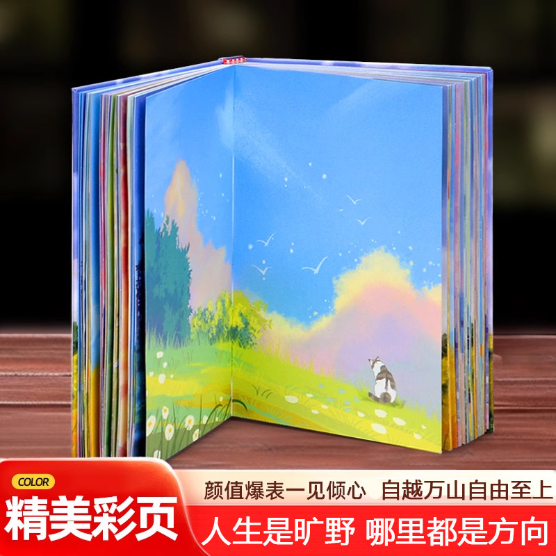 人生是旷野插画彩页日记本加厚创意复古笔记本帐本文艺高颜值学生
