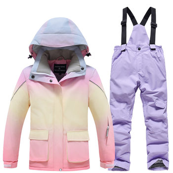 Children's Ski Clothing Set 2025 New Model for Boys and Girls, Warm and Thickened, Complete Set of Cold-Proof Gear for Northeast Snow Country Travel