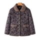 Mom's Autumn and Winter Thickened Coat for Women, Middle-Aged and Elderly, Large Size, Turn-Down Collar, Fleece-Lined Cotton Jacket 100kg Loose-Fitting Three-Layer Cotton Clothing