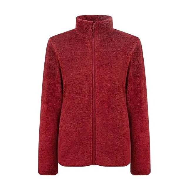 Uniqlo Fleece Jacket for Women, Middle-Aged and Elderly Women's Thickened Warm Double-Sided Sweatshirt, Coral Fleece Top for Moms