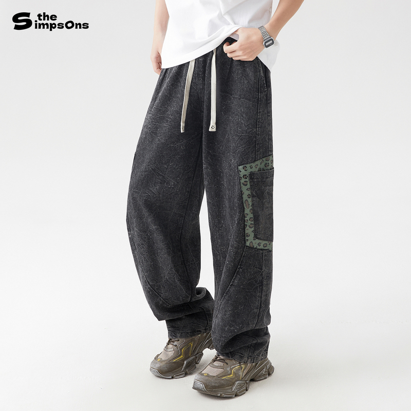 Hao Yiran's Style Simpson Family Jeans New American-Style Loose Casual Versatile Wide-Leg Pants Scimitar Pants