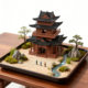 Ancient Architectural Ornaments with Lights, Model of Yiyun Qimeng Tower, Rockery, Water and Land Fish Tank, Bonsai, Micro-Landscape, Chinese-Style Landscaping