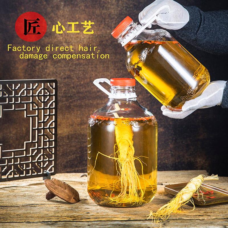 Green plum bubble wine bottle special glass bottle thickened wine bottle container homemade bubble wine jar sealed handle bottle