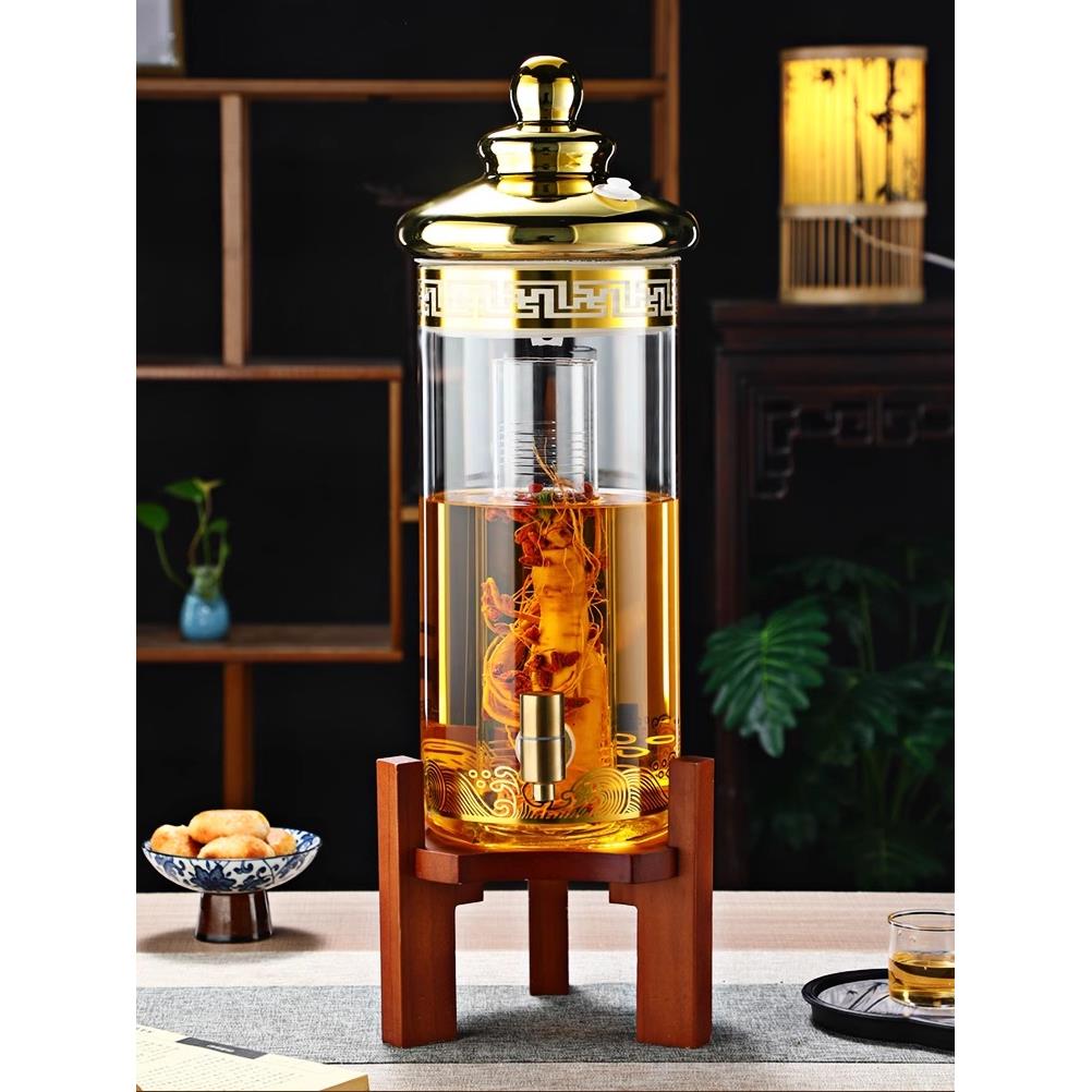 New glass wine bottle with faucet 20 catties thickened sealed tank food grade filter liner special wine bottle for wine