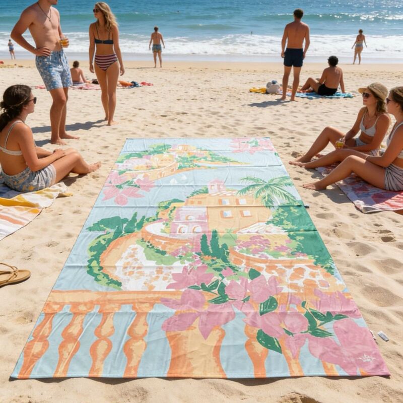 90*180cm Fashionable Quick-Dry Swimming Towel, Quick-Dry Fitness Towel, Foldable Travel Printed Towel, European and American Export