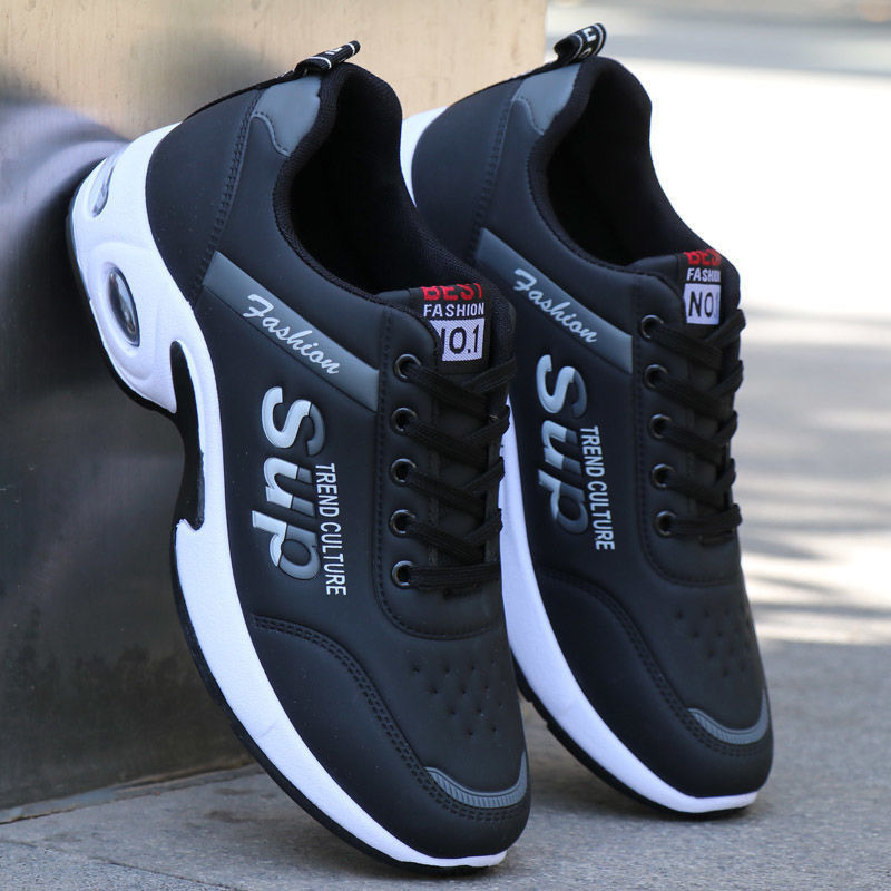 New Sports Shoes for Men, Spring and Summer Trendy Shoes, Men's Non-Slip, Anti-Odor Running Shoes, Leather Waterproof Men's Shoes