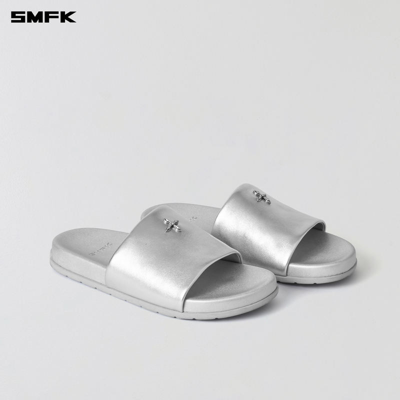 Smfk Cross Statue Flat Slippers Women's Shoes Sl006B/W/Bl/Sl Can Be Worn Indoors and Outdoors