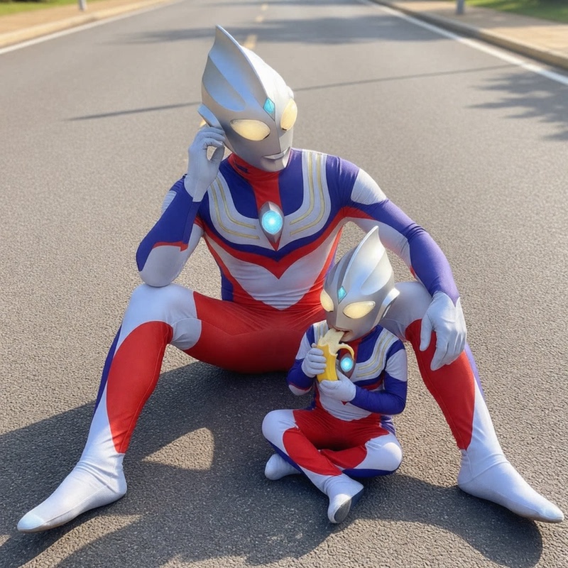 Ultraman Tiga Boys' Clothing, Ultraman Zero Adult Version Jumpsuit, Children's Performance Costume, Adult Cosplay Outfit for Boys and Girls