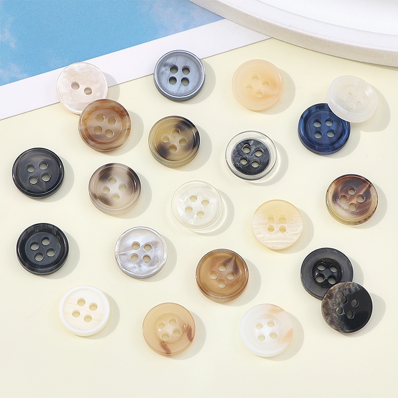 High-End Resin Buttons, Four-Hole Universal Round Small Buttons for Men and Women, Suitable for Shirts, Sweaters, Knitwear, and Suit Inner Buttons