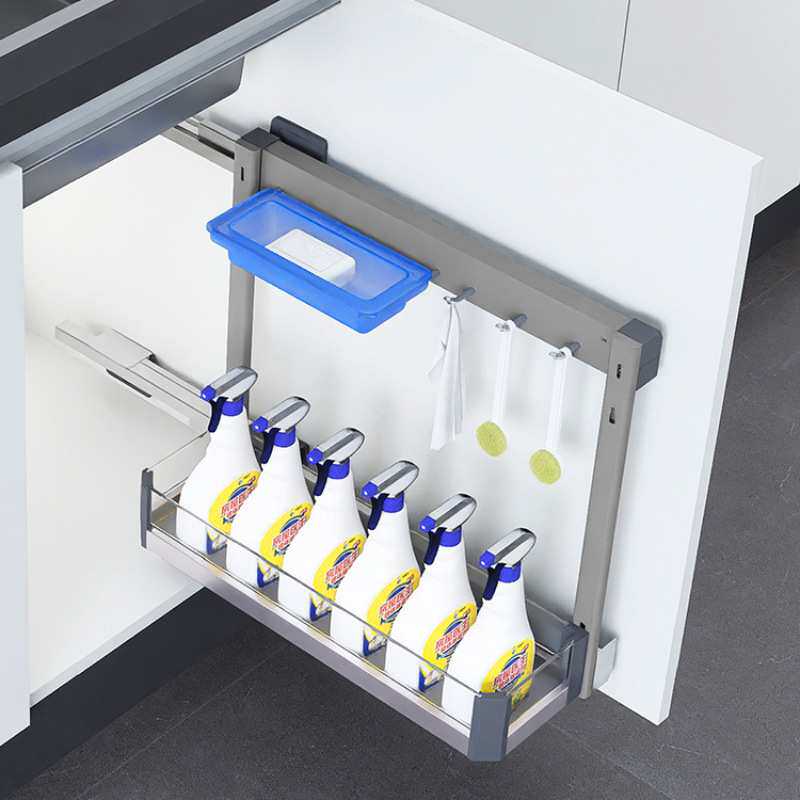 Home kitchen cabinet drawer-type side-mounted pull basket sanitary ware supplies storage cabinet under the sink storage rack