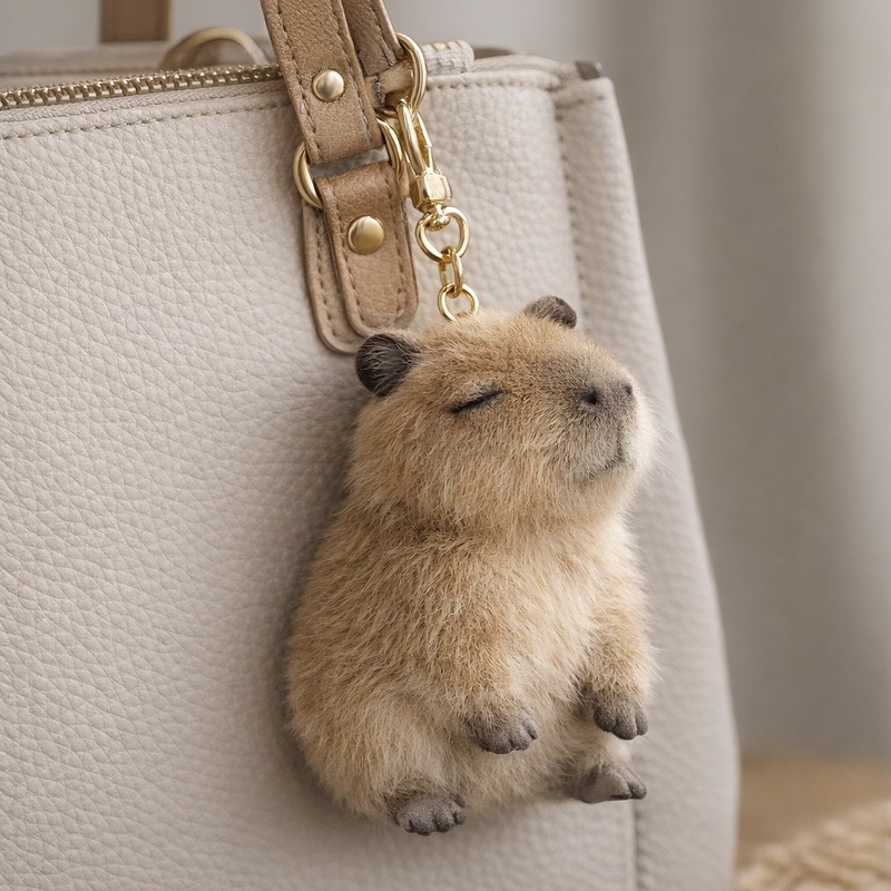 Cute Capybara Plush Keychain from Xiaohongshu, High-Quality Doll Toy Bag Charm, Gift for Friends