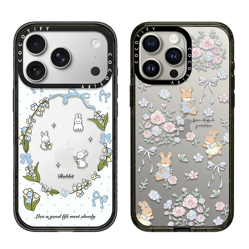 Magsafe Compatible Phone Case with a Design of a Cat and a White Rabbit Surrounded by Flowers, Suitable for Apple 17 Pro Max, 16 Plus/15, Trendy Brand, 14/13, Internet Celebrity Style, 12, Celebrity-Inspired, Creative Magsafe Compatible Phone Case with a Design of a Cat and a White Rabbit Surrounded by Flowers, Suitable for Apple 17 Pro Max, 16 Plus/15, Trendy Brand, 14/13, Internet Celebrity Style, 12, Celebrity-Inspired, Creative