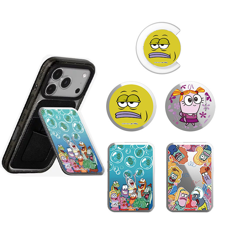 Bikini Bottom Spirit Guide Clownfish Magnetic Stand Cute Phone Pop-Up Stand Foldable Magsafe Magnetic Card Holder